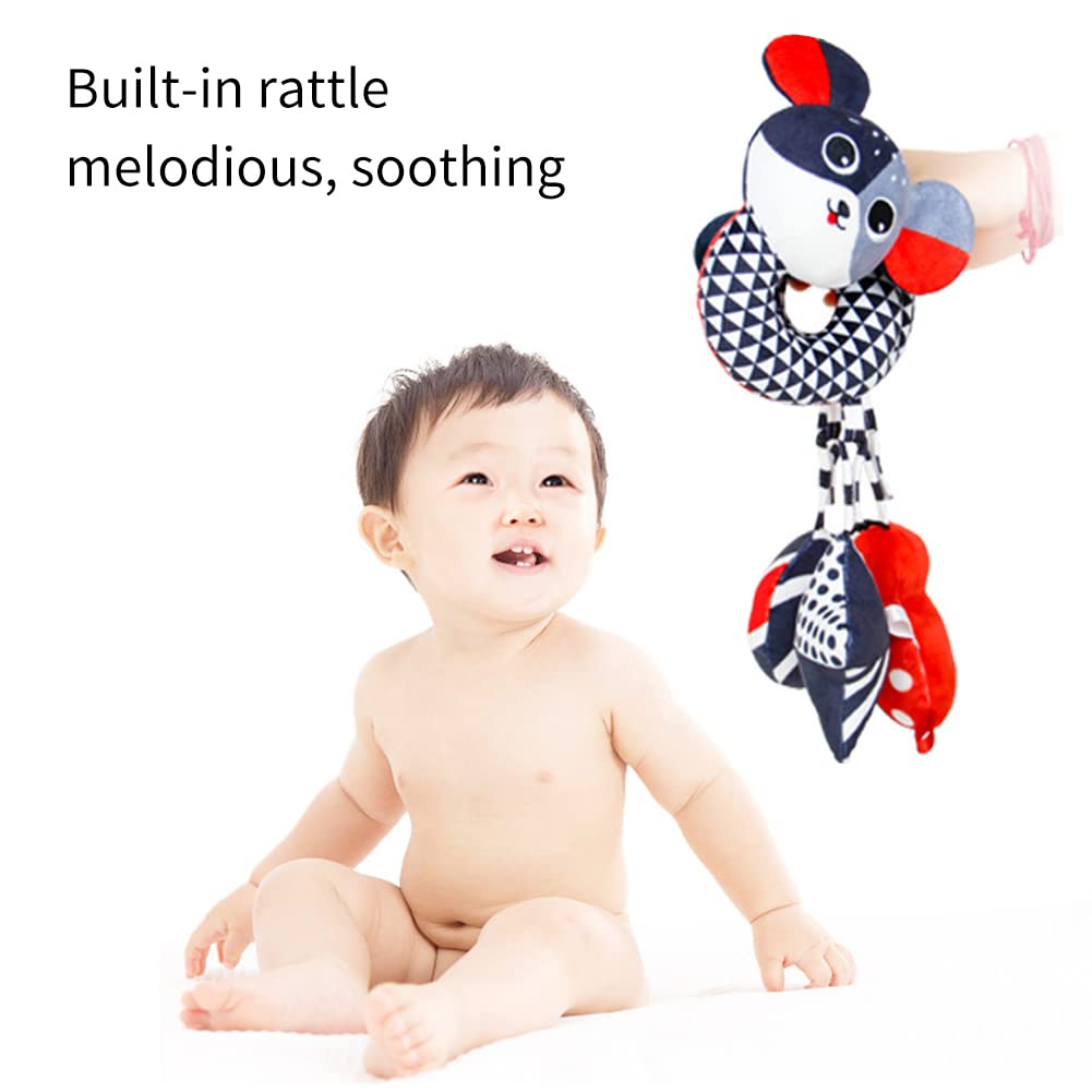 Lot De 4 Jouets Pour Poussette - Spirale, Peluche Suspendue, Hochet, Crochets - Éveil Et Divertissement Bébé