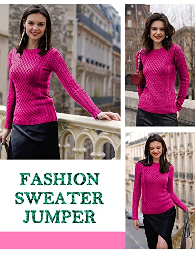 Image of v28 Women Crew Neck Knit Stretchable Elasticity Long Sleeve Sweater Jumper Pullover