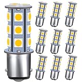 Photo Gallery grv ba15d 1142 - lampadina led ad alta luminosità 18 led, 5050 smd, 12 v, 24 v, colore: bianco caldo, confezione da 10 Photo Gallery grv ba15d 1142 - lampadina led ad alta luminosità 18 led, 5050 smd, 12 v, 24 v, colore: bianco caldo, confezione da 10