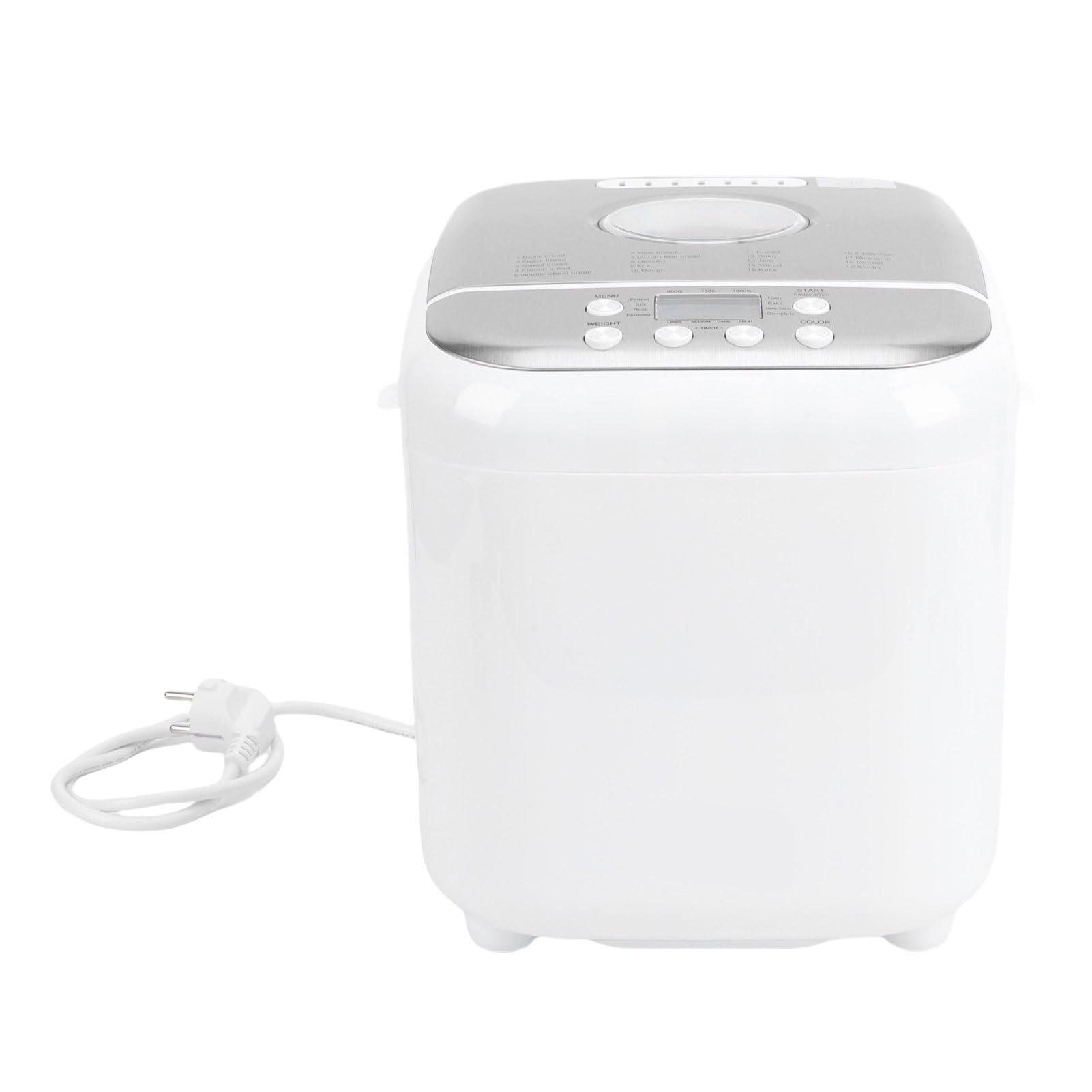 Haofy Máquina para Hacer Pan Máquina de Pan Programable Automática con 19 Preajustes 3 Tamaños de Potente Motor de 600 W Sartén Antiadherente para Casero Masa Galletas Mermeladas (Enchufe de la UE)