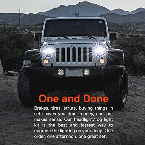 Image of TRUE MODS 7 Inch LED Headlights & Fog Lights for 2007-2018 Jeep Wrangler JK