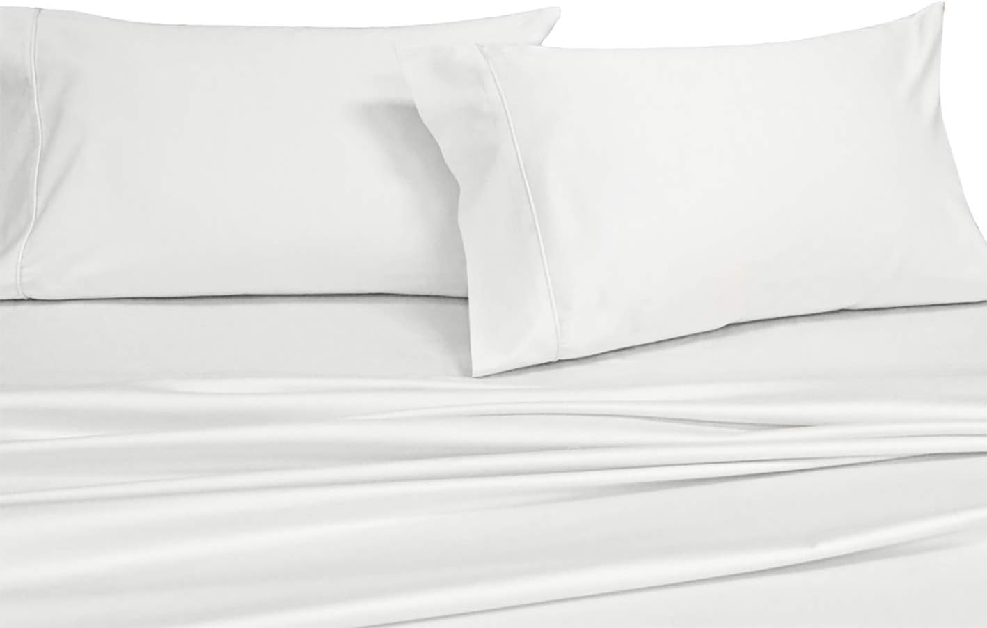 Solid White 1000 Thread Count Cal king Waterbed Sheet set