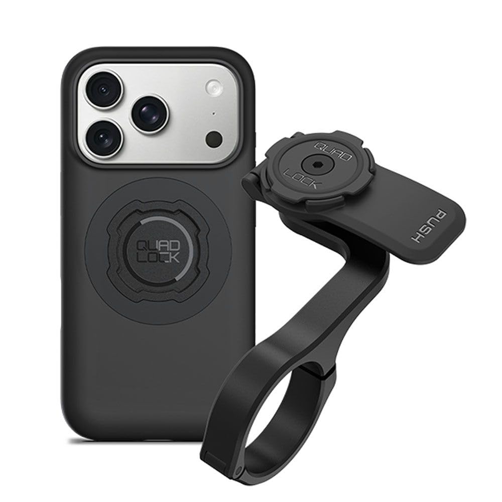 Quad Lock Soporte de teléfono para Bicicleta out Front Pro (V2) con Funda mag para iPhone 18 Pro
