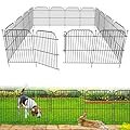 10 Panels No Dig Decorative Garden Fence with Gate, 24 in(H) x 20 ft(L) Rustproof Metal Wire Fencing Border for Yard Outdoor Decor, Temporary Animal Barrier with Stakes for Small Pets