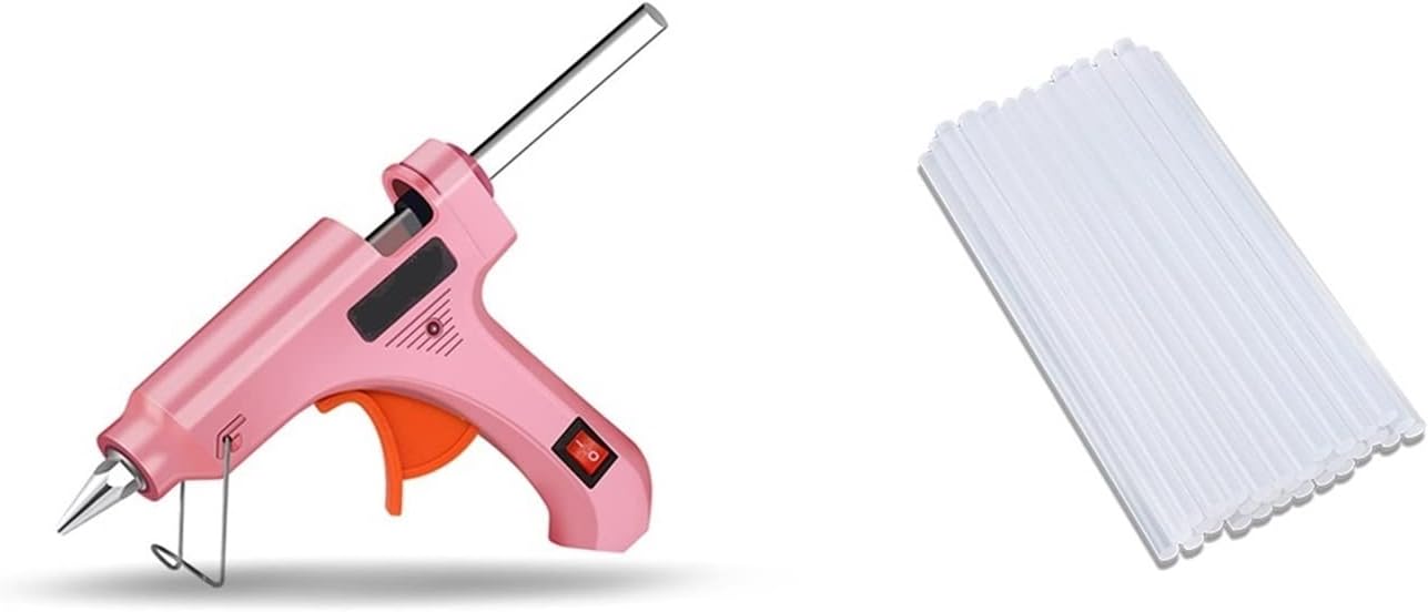 Hot Glue Gun Mini Hot Melt Glue Gun 40W High Temperature Silicone Gun,DIY Projects, Repairs,Artistic Creation,with 1-50pcs 7mm Glue Sticks for DIY Arts, Crafts and Quick Repairs(50pcs Sticks)