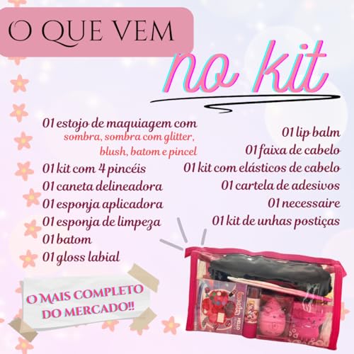 Maquiagem Infantil Completa Kawaii Menina Criança Presente Premium