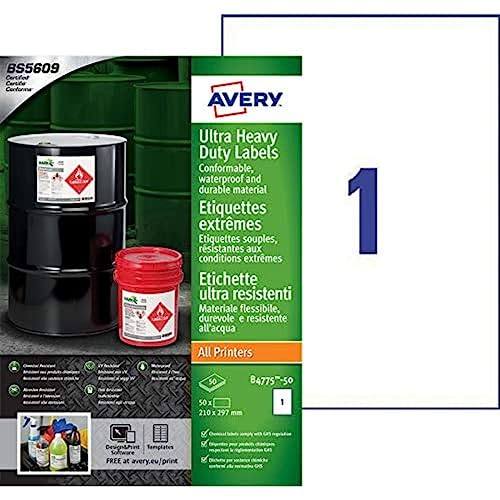 Avery B 4775-50 formato A4, Ultra resistenti