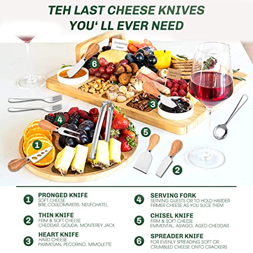 22 Pieces Cheese Knife Set, Butter Spreader Knife Set, Charcuterie Board Accessories Utensils Mini Serving Tongs Spoons And Forks Blank Toothpick Flags For Butter, Cheese, Jam And Wedding Christmas #TOP4