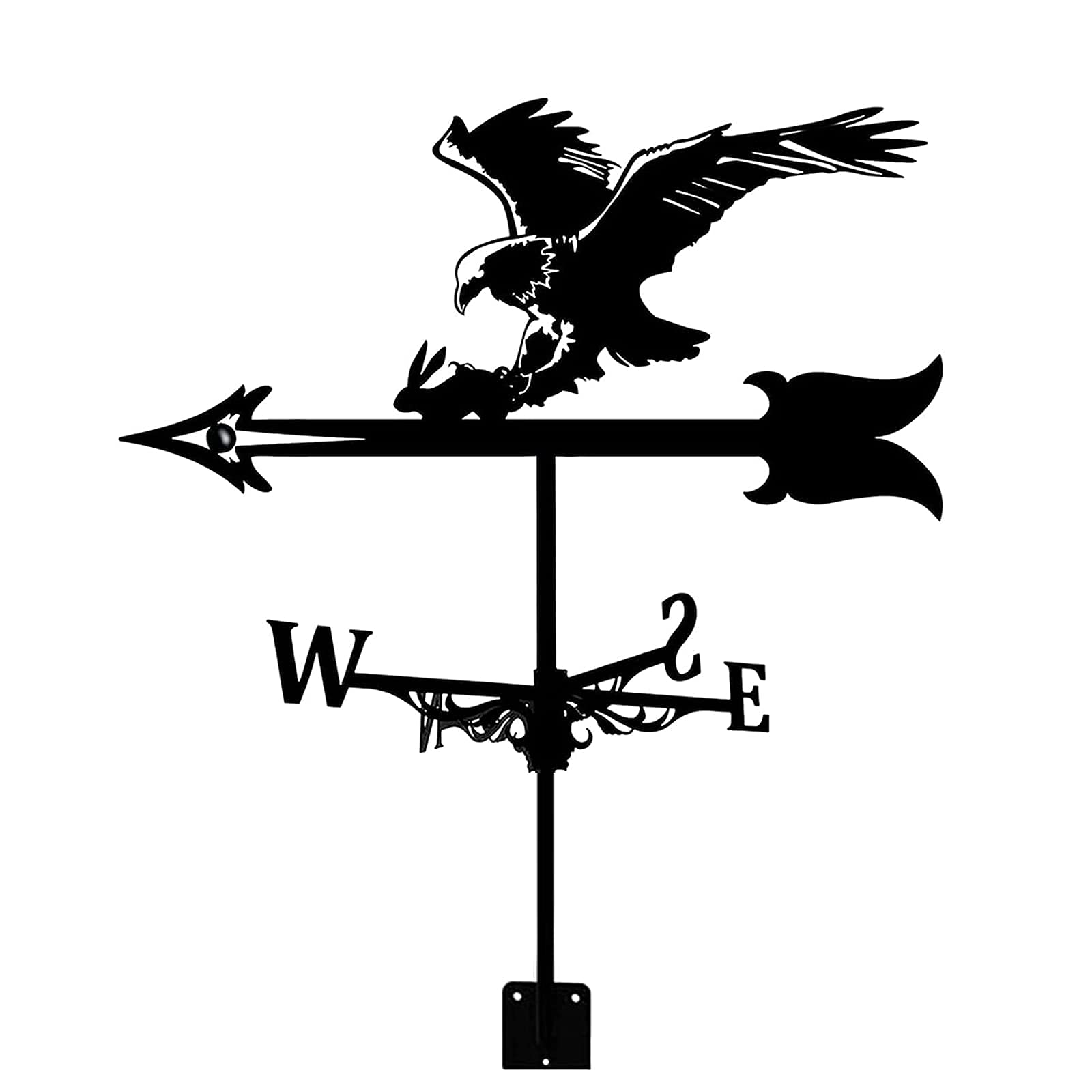 Decorative Weather Vane Garden Mount Yard Stake, Weathervane Wind Direction Indicator Garden Stake Weather Vane Ornament Professional Measuring Tool (Color : Eagle and rabbit)
