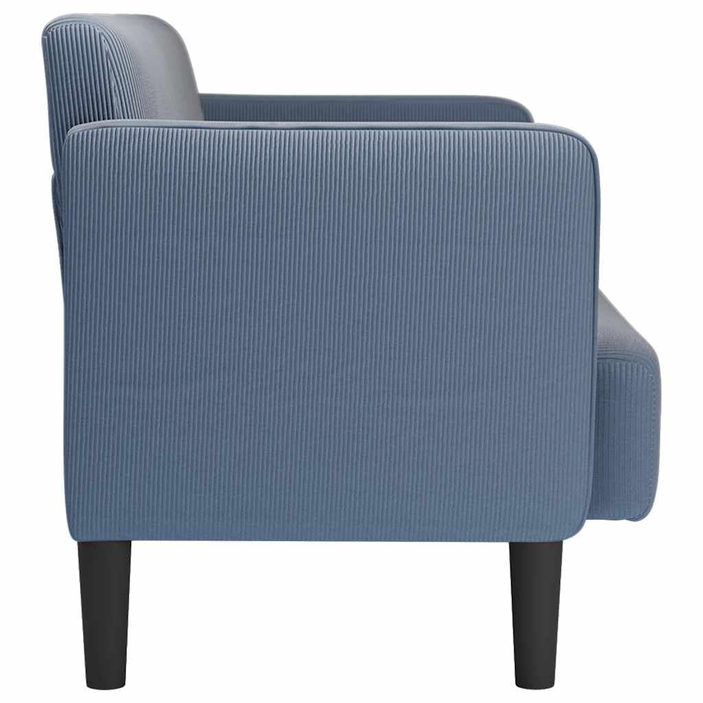 Zweisitzer-Sofa Blau 109 cm aus Cordstoff mit Schaumstoff-Feder-Kombination, stabilem Sperrholzrahmen und Armlehnen für modernen und traditionellen Wohnstil