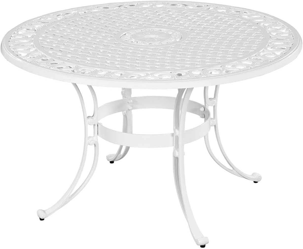 Homestyles Sanibel Black Outdoor Dining Table, Off White, 48" Table, Biscayne