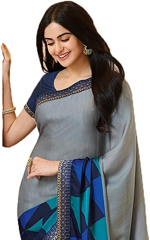 Miniatura 2 de Rihana Fashion Ropa de fiesta india para mujer, Sari estampado con blusa sin coser, A 20