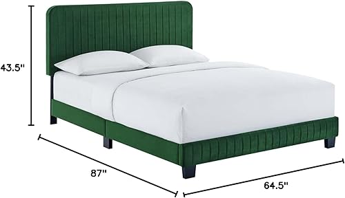 Miniatura 47 de Modway Celine - Base de cama con plataforma de terciopelo capitoné de alto rendimiento, color gris claro Gris,claro,Esmeralda/Sólidos,Gris,Rosa