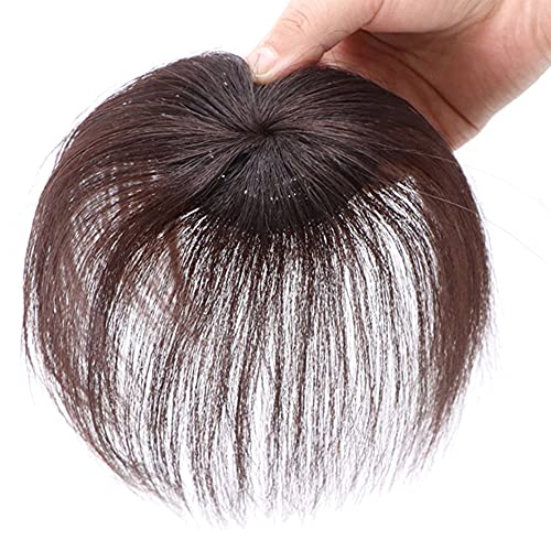 Dreafly Clip-on Hair Topper Straight Extension Cover postiche de Cheveux clairsemés Blancs, Mini Toupet Top Piece Clip de Fermeture dans Les Cheveux raides Toppers Super Light Topper Extensions pour Cover