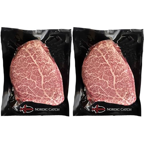Nordic Catch Grade A5 Japanese Wagyu Steak Without Bone, Always Fresh Thick Cut, Skin-Packed 100% Authentic A5 Wagyu Steak from Kagoshima Reserve - Great Gift