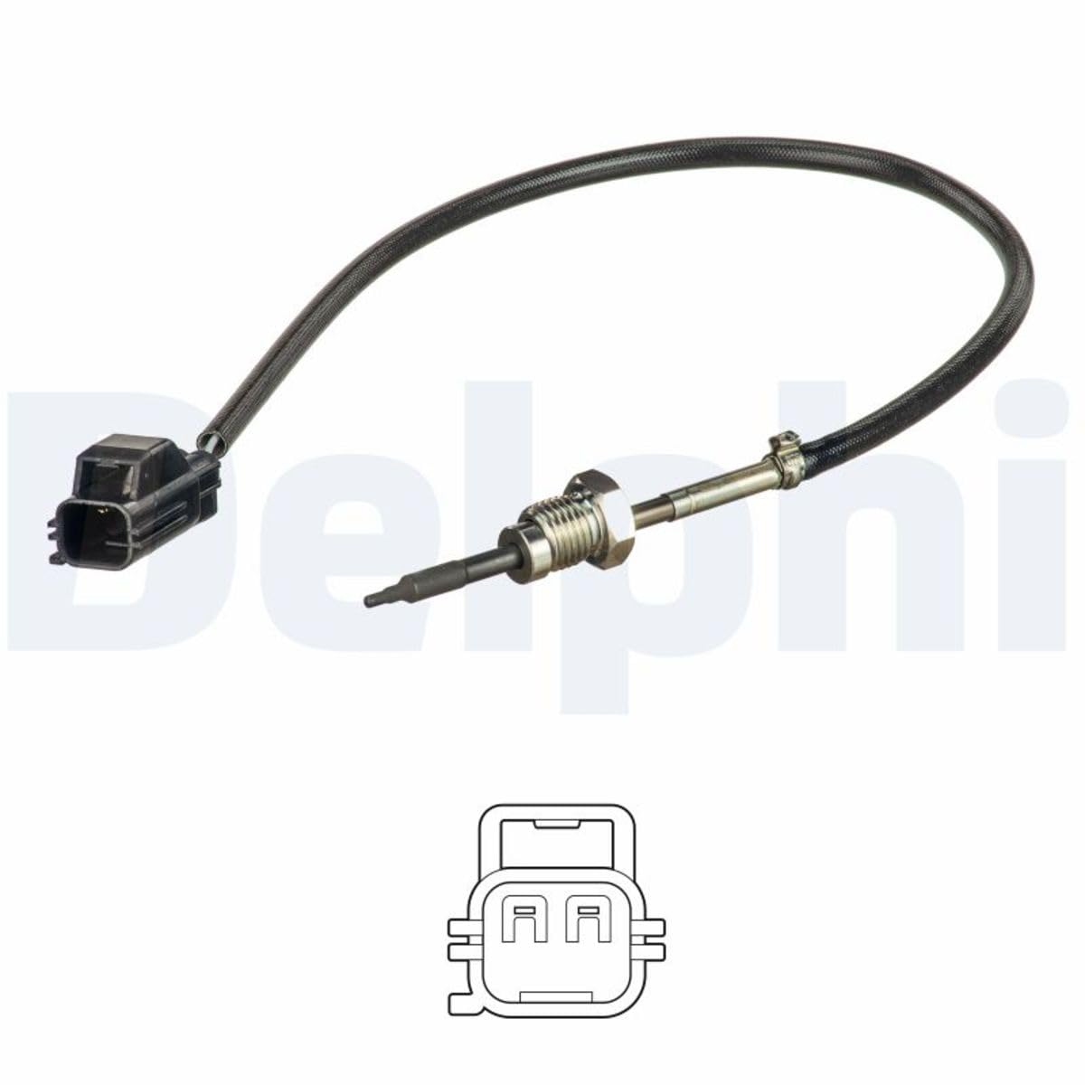 DELPHI TS30224 Palpeur de température des gaz 370mm Compatible avec VOLVO XC90 I 275 V70 II 285 S60 I 384 XC70 Cross Country 295 XC90 I VAN 275