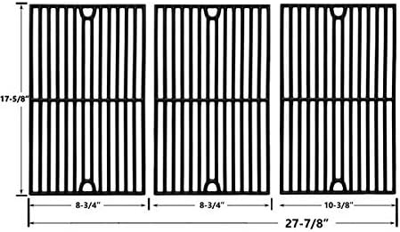 Grill Parts Zone Brinkmann Pro Series 8300, 3 Burner Gas Model 810-8300-W Replacement 3 Stainless Burners, 3 Stainless Heat Plates and Porcelain Cast Cooking Grates