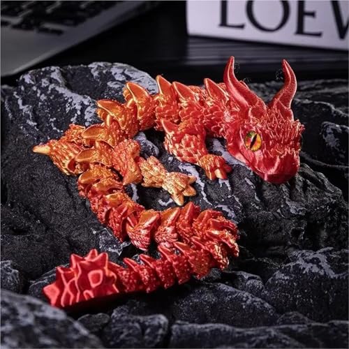 1pc 22cm 3D Print Akatsuki Magic Dragon Model Multi-joint Movable Fish Tank Gaming Table Home Decoration Desk Ornament Toy(E)