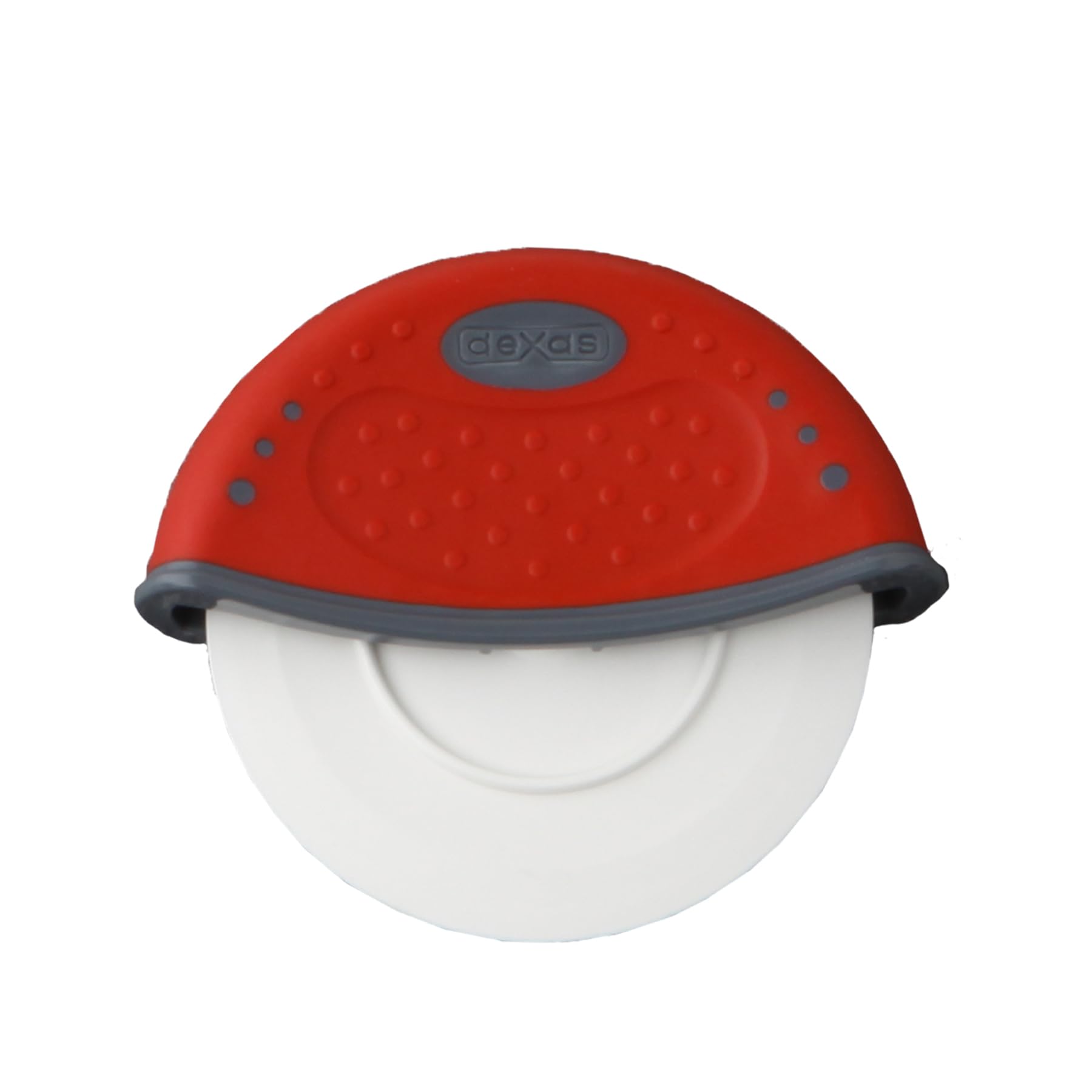 DEXAS One-Handed, Handheld Rolling Pizza Cutter, Red: Effortless Precision with 4-Inch Nylon Wheel for Pizza and More!