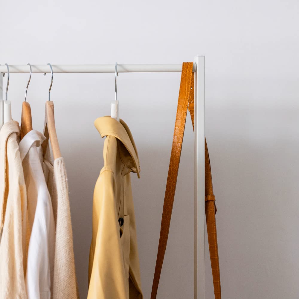 Newlux - Kleiderständer Metall bis 15kg Hangy One 15, Doppelte Höhe. Garderobenständer mit großer Stabilität, einfache Montage | kratzfester Boden | Platz für Hosen | 80 x 40 x 160 cm | Weiß