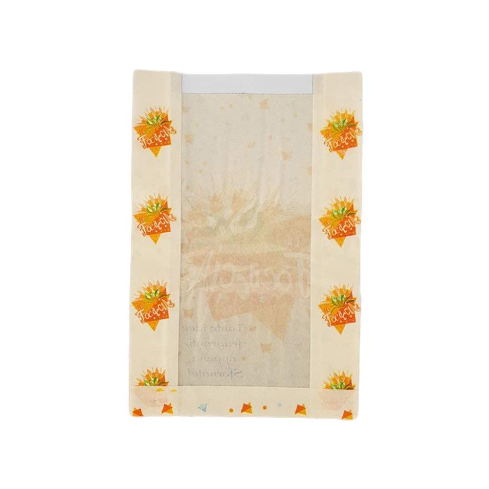 Lucgel Bolsas de papel para focaccia antigrasa con ventana transparente, 22 x 31 cm, 1000 unidades