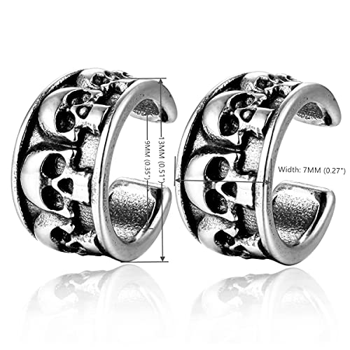 Vintage Ear Cuff Ear Clip Non-Piercing Clip On Cartilage Earrings Mens Womens Stainless Steel2