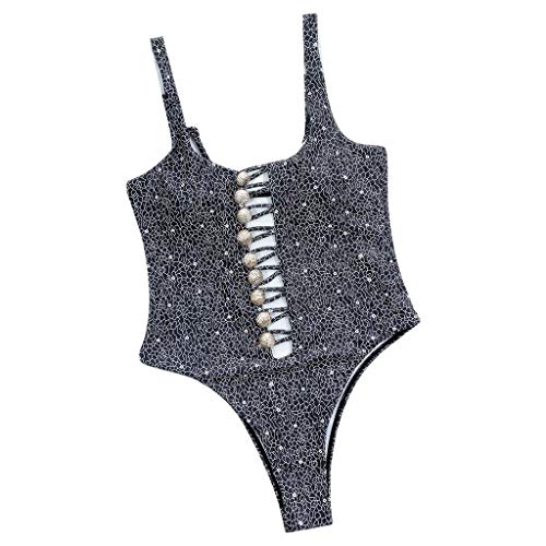 Swimsuit solid bikini une pièce masquant les imperfections avec mesh - 4