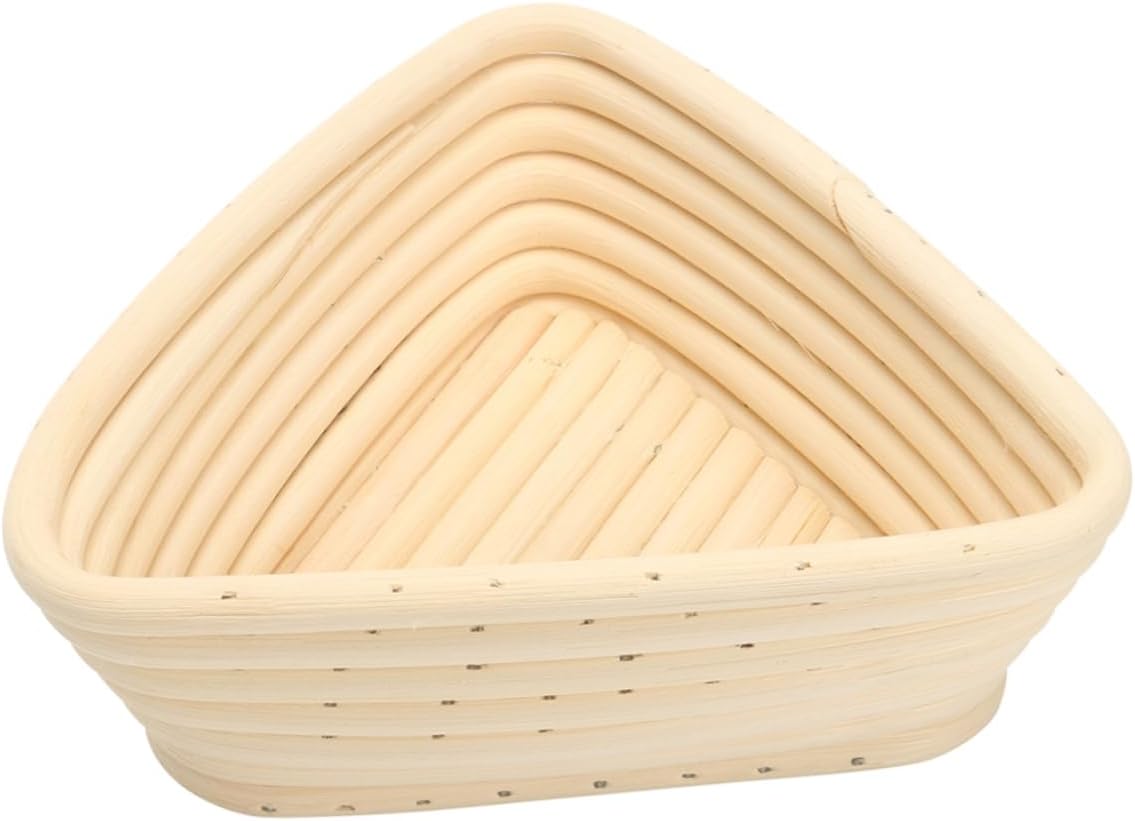 4pcs Triangular Proofing Basket Hand Woven Rattan Fermentation for Home Baking Khaki Cover for Sourdough and Artisan Breads