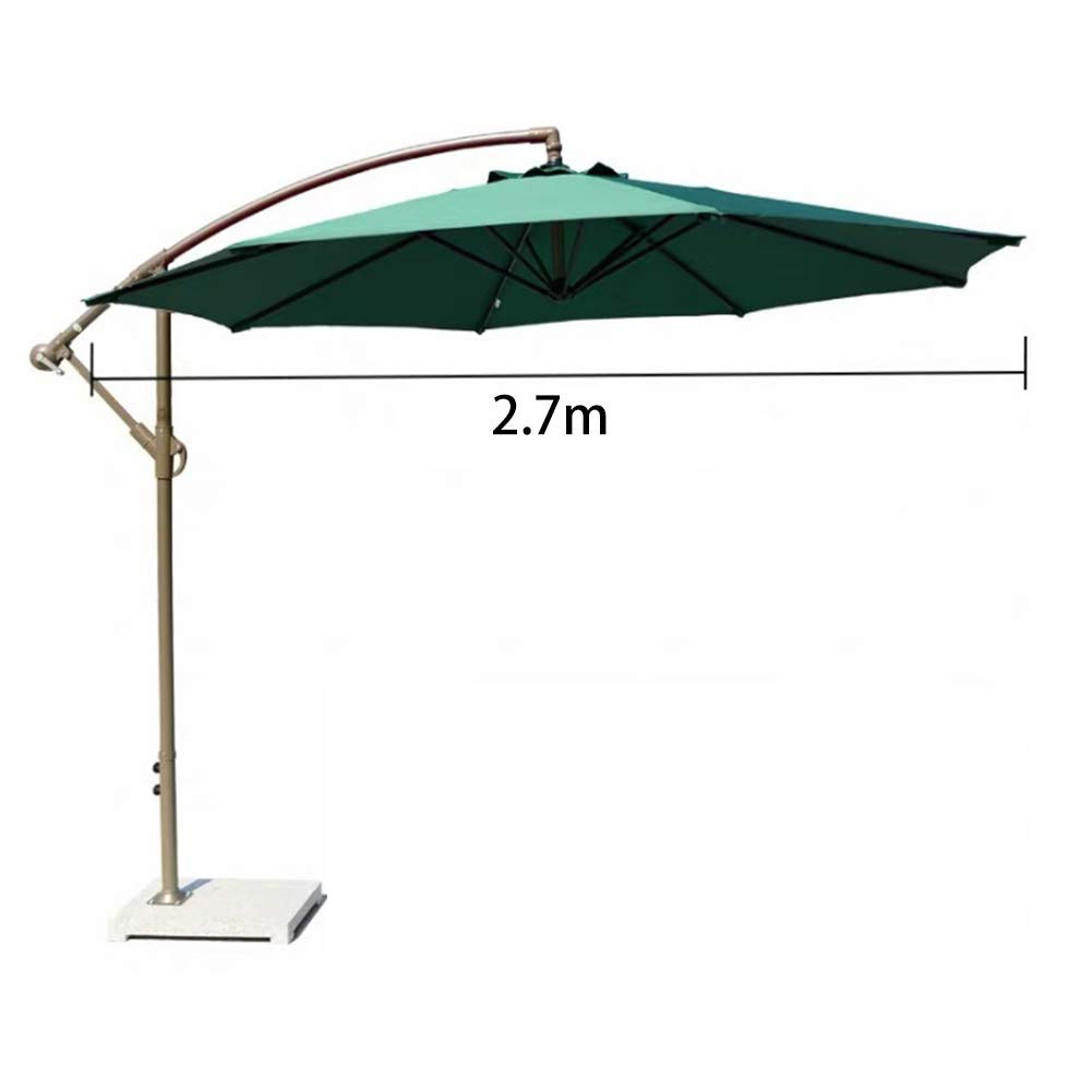 Parasol ogrodowy, duży wodoodporny Parasol o długości 2,7 m, wspornik wiszący z 8 żebrami Patio Parasol zewnętrzny Parasolka przeciwsłoneczna chroniąca przed słońcem