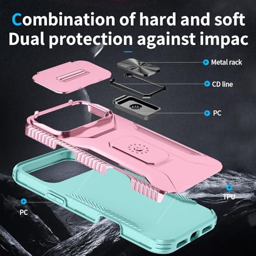 Coque rigide iPhone 17 silicone double couche haute protection vert foncé avec anneau