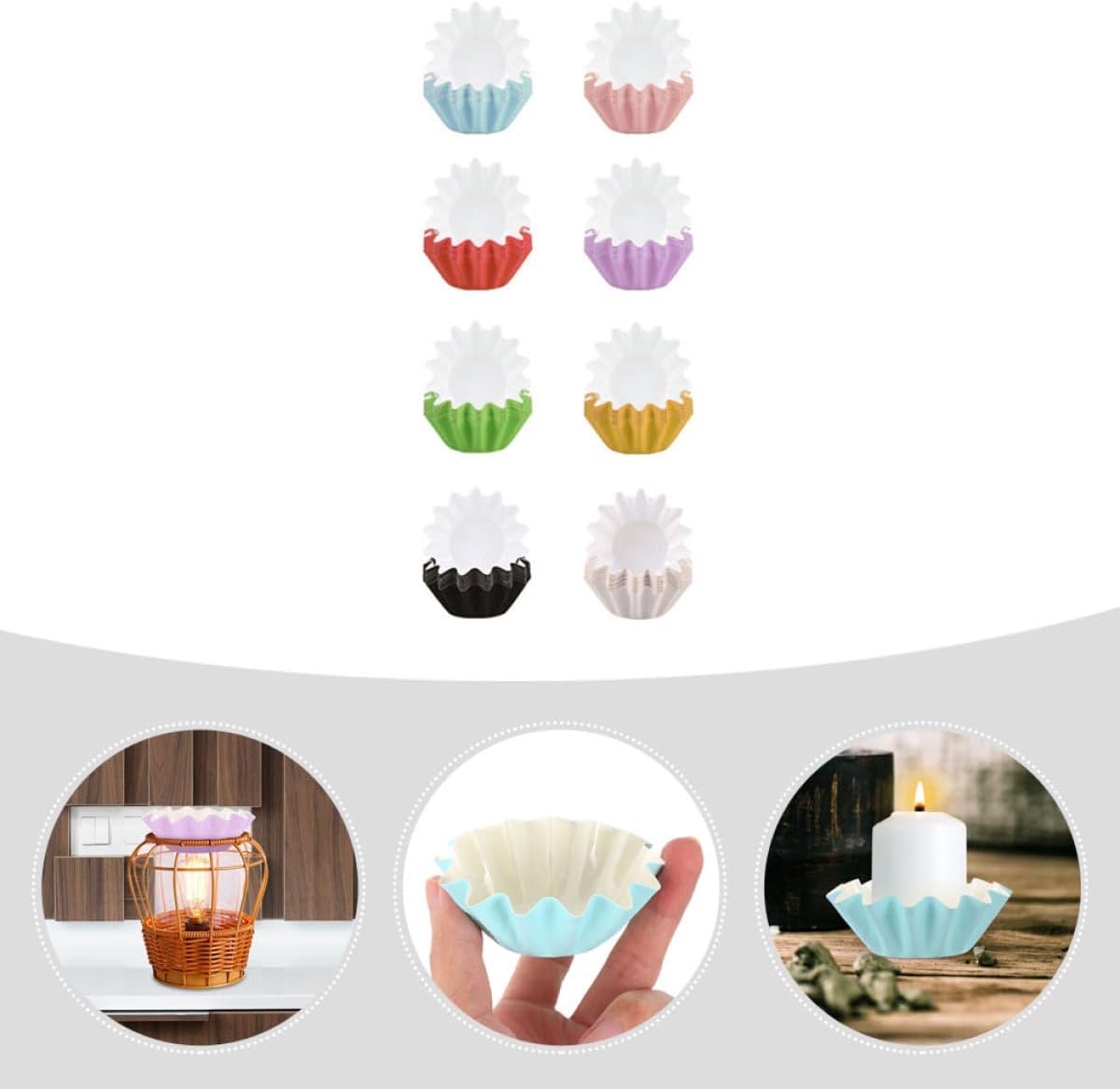 Wax Melt Warmer Liners 400pcs Leakproof Paper Wax Trays High Temperature Resistant for Aromatherapy Home Fragrance Accessories Random Color