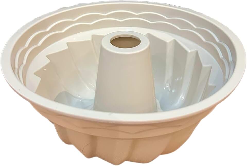 Forma de Silicone Redonda com Furo Central: Ideal para Bolos e Pudins com Acabamento Perfeito 10X23CM (Cinza)