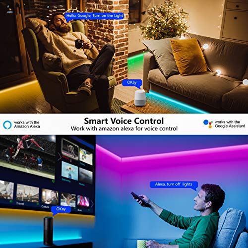 Fita de Led Inteligente controlador WI-FI RGB SMD5050-5 Mts - Compatíveis com Alexa, Google Home