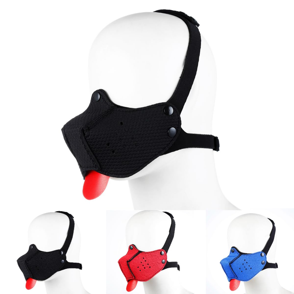 YILUQIFLY Full Face Mask Dog Puppy Halloween SM Cosplay Neoprene Rubber Adult Mask (Black)