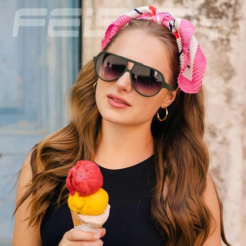 FEISEDY Polarized Sunglasses, TAC HD Lens, TR-90 Frame Lightweight, Retro Sunglasses for Women Men UV400 Protection B01712