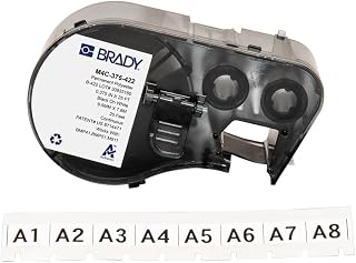 Brady Authentic (M4C-375-422) Aggressive Adhesive Multi-Purpose Polyester Labels 0.375 in Black on White. for use with The BMP41, BMP51, and M511 Label Printers