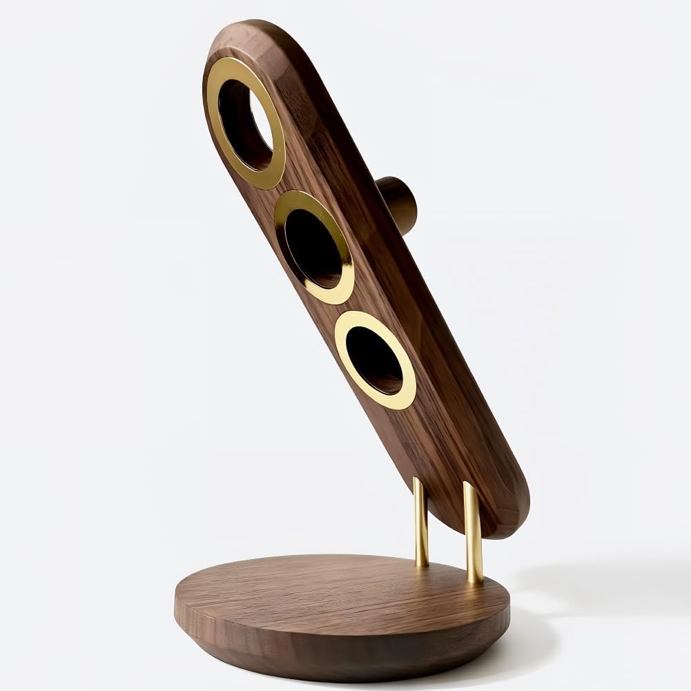 Compatible with Dyson Supersonic Nural Hair Dryer Stand Holder, Walnut Wood for Dyson Blow Dryer Accessory Organizer, Attachments Counter Storage Rack Magnetic Hair Dryer Display Holder