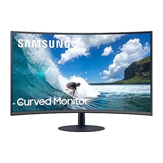 SAMSUNG T550 Series 27-Inch FHD 1080p Computer Monitor, 75Hz, Curved, Built-in Speakers, HDMI, Display Port, FreeSync (LC27T550FDNXZA)