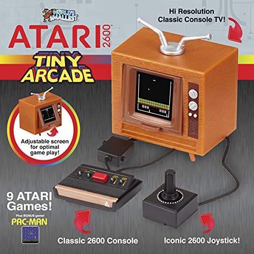 Tiny Arcade Atari 2600 3.5" Mini Retro Game - Playable Console & TV w/ Real Gameplay & Sound-10 Classic Video Games: Pac-Man, Breakout, &More(Ages 8+) - Image 6