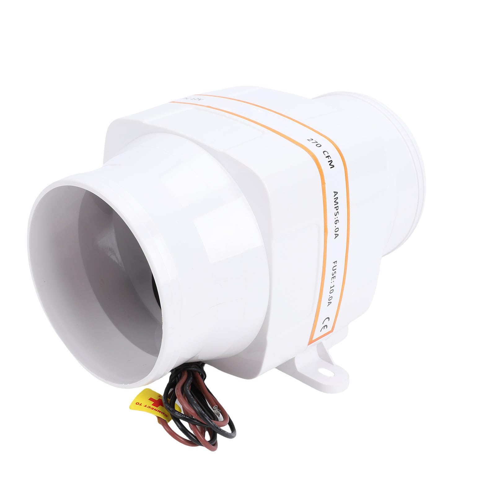 Acouto Ventilatore di Sentina Marino in da 4 Pollici, Soffiatore per Barche Silenzioso in Plastica ABS 12V 270 CFM con Girante a 4 Pale, per Ventilazione Marina per Barche a Vela per