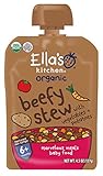 Ella's Kitchen Organic 6+ Months Baby Food, Beefy Stew with Vegetables and Potatoes, 4.5 oz. Pouch (Pack of 6)