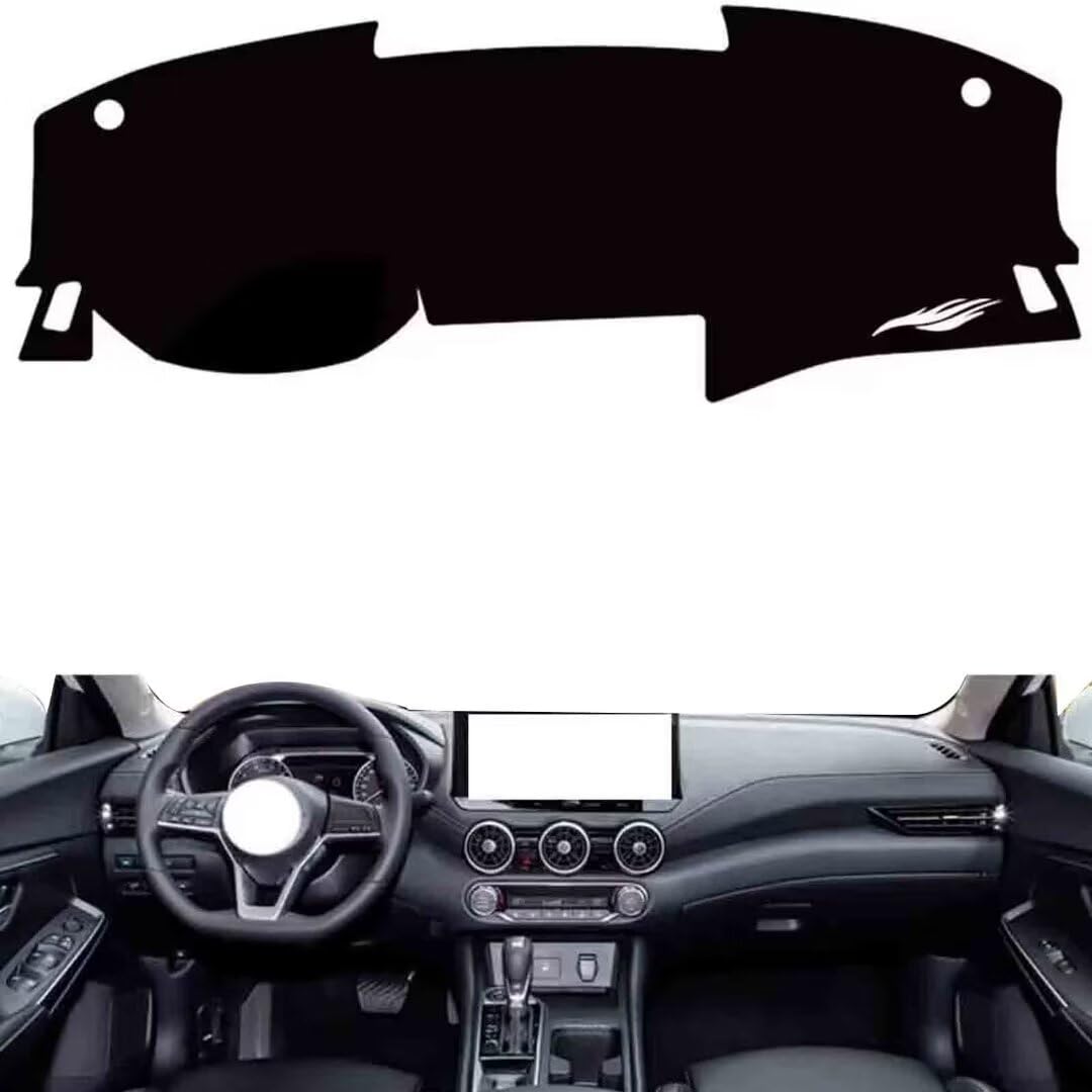 Non-slip anti-glare dash cover Compatible with Nissan sylphy 2023, premium leather (black)