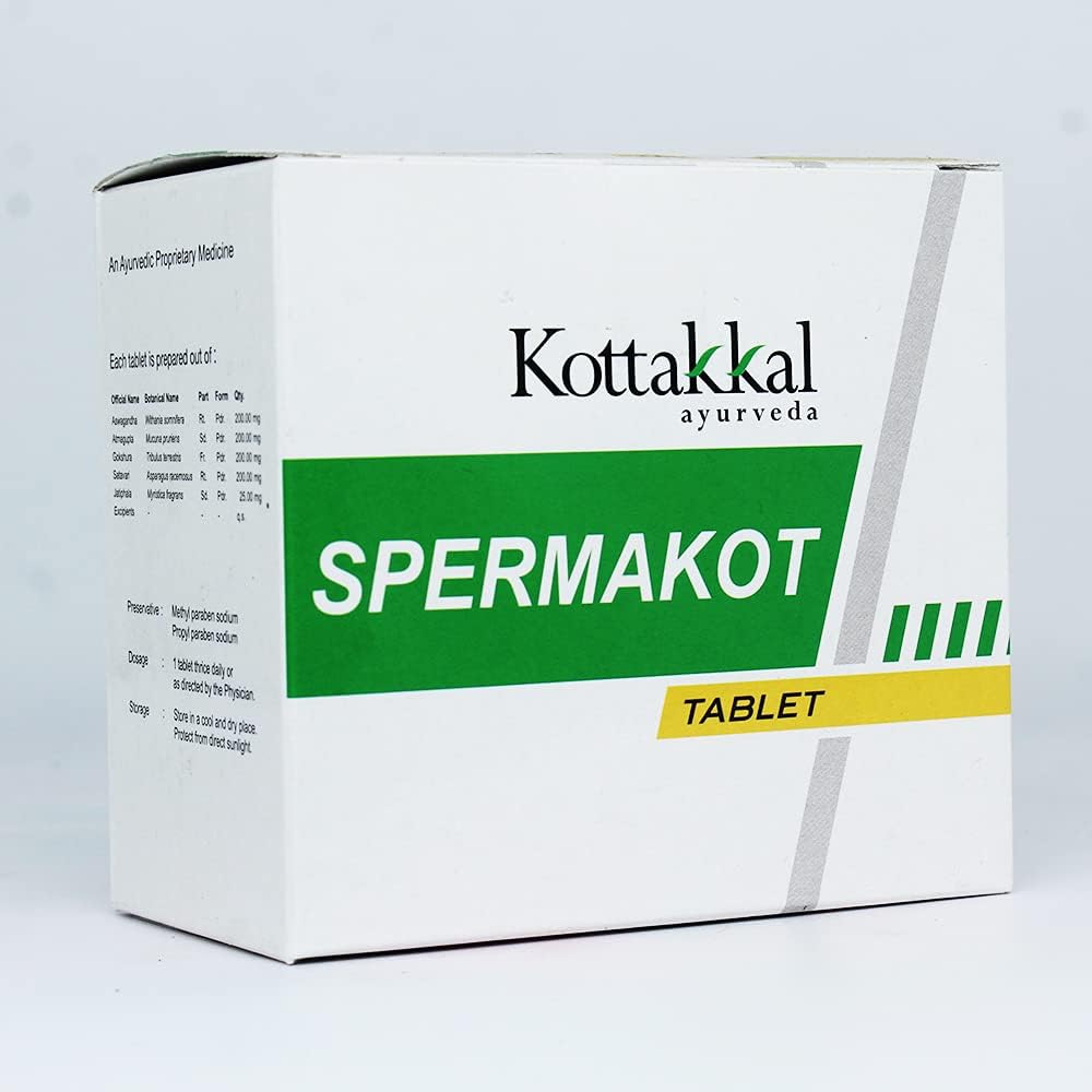 Spermakot Tablet-100 Tablets, (Pack Of 1), Of Arya Vaidya Sala Kottakkal and get Golden Oldie Herbsยฎ, Sukanthi Pills-1gm