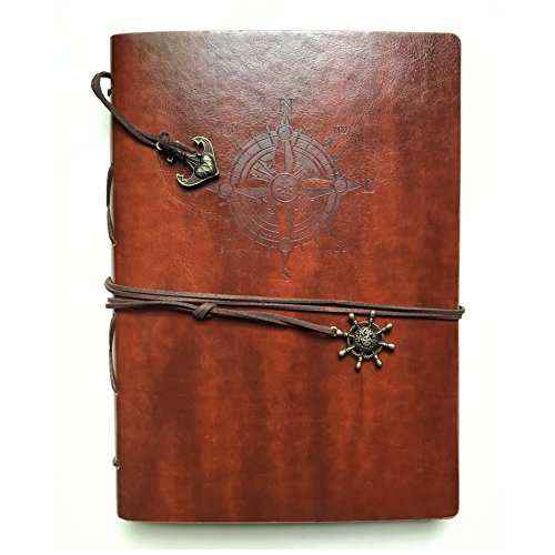 Guwheat Scrapbook Album, Leder Fotoalbum Retro Album Hochzeit Gästebuch DIY Vintage Scrapbook Schwarze Seiten Fotobuch, für Geburtstags Jahrestag Geschenk (Groß, Braun) Cover