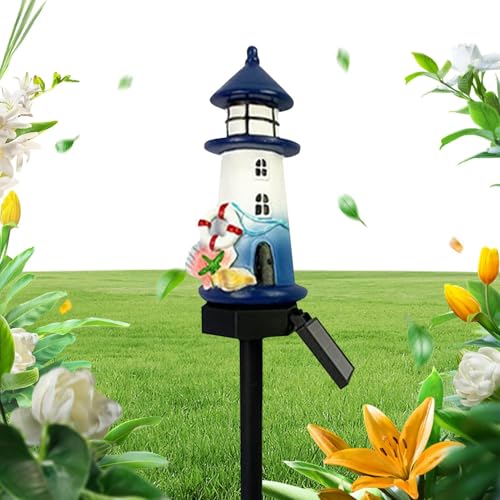 Luces solares al aire libre, luces solares al aire libre para patio | Beacon Garden Lights energía solar - Decoración de iluminación náutica escena de paisajismo para cumpleaños, boda, primavera