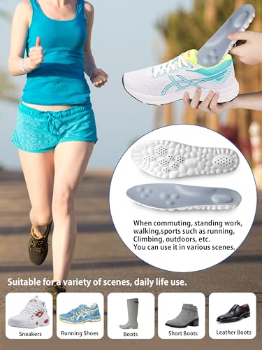Image of 4D Cloud Insoles for Men and Women, Arch Support Insoles, Memory Foam Insoles, Shock Absorption and Cushioning Sports Shoe Insoles for Foot & Joint Support (M Men 7-8 | Women 8-9, Gray)