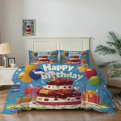 Housse de couette ballons colorés en parure de lit 3 pièces au toucher doux