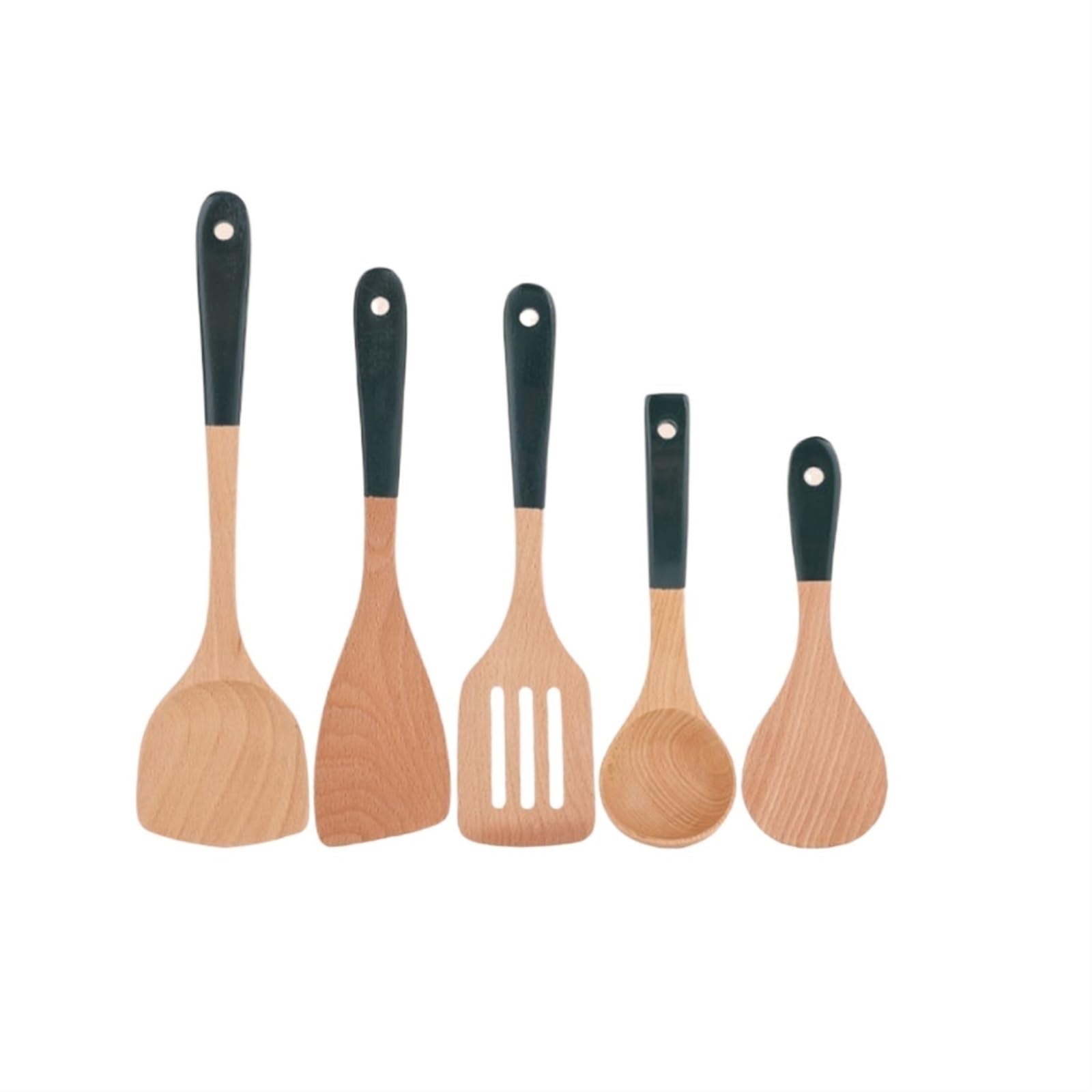 MYUYEE Cooking Utensils 5 Pieces Sets Wood Cooking Spoons Spatulas Kitchen Cookware Gadgets Bakeware Tools