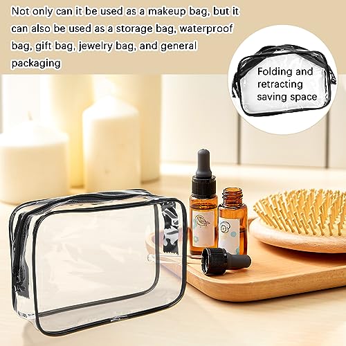 15 PCS Transparent Cosmetic Bags Clear Toiletry Bags Waterproof Makeup Bags PVC Plastic Zippered Organizer Cases for Travel Vacation Bathroom 5