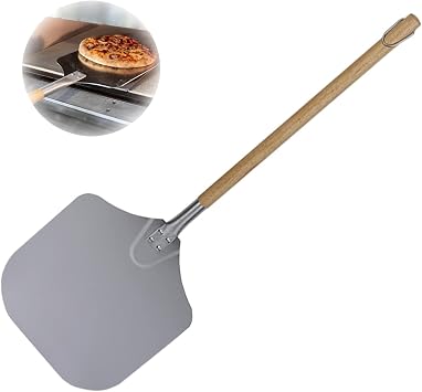 Pizza Shovel Paddle, Premium Pizza Peel Paddle, Pizza Paddle, Long Handle, Pizza Turning Peel, Oak Wood Handle, Aluminium Shovel, Refined Pizza Oven Accessories L,92cm/36in
